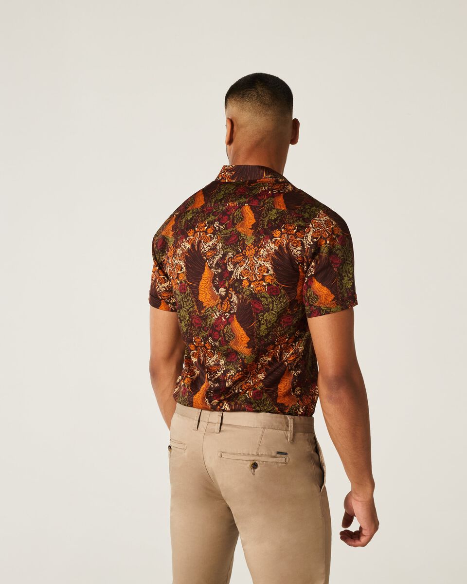 Mens Brown Short Sleeve Shirt